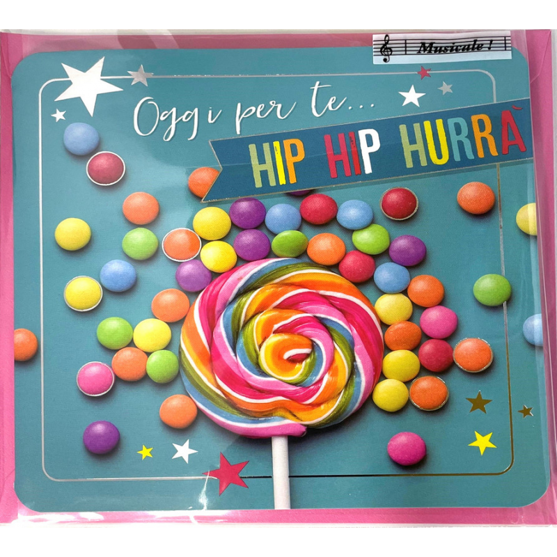 Oggi per te hip hip hurrà - Biglietto D'Auguri