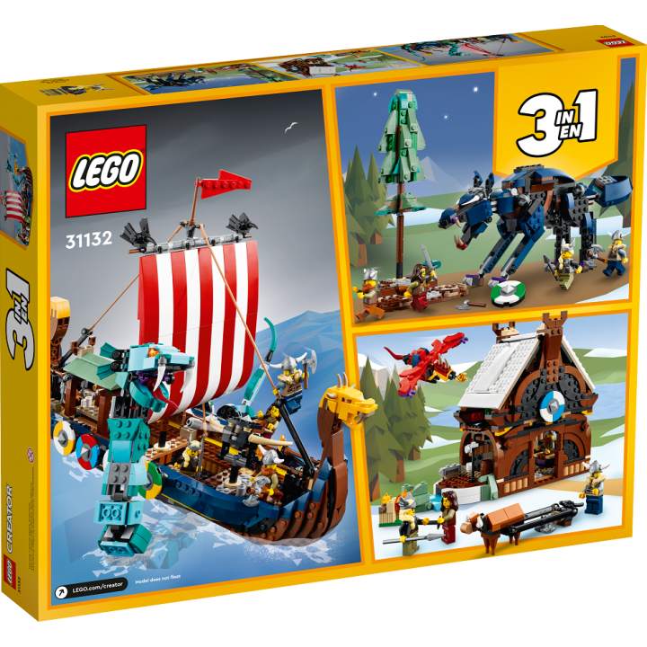 Nave vichinga e Jörmungandr - Lego Creator 3 in 1 - 31132