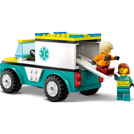 Ambulanza di emergenza e snowboarder - Lego City 60403
