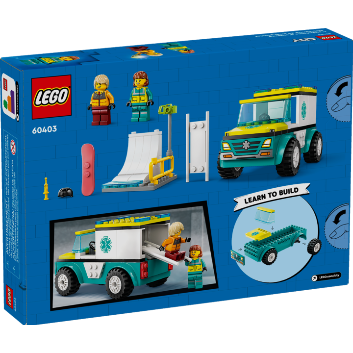 Ambulanza di emergenza e snowboarder - Lego City 60403