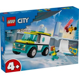 Ambulanza di emergenza e snowboarder - Lego City 60403