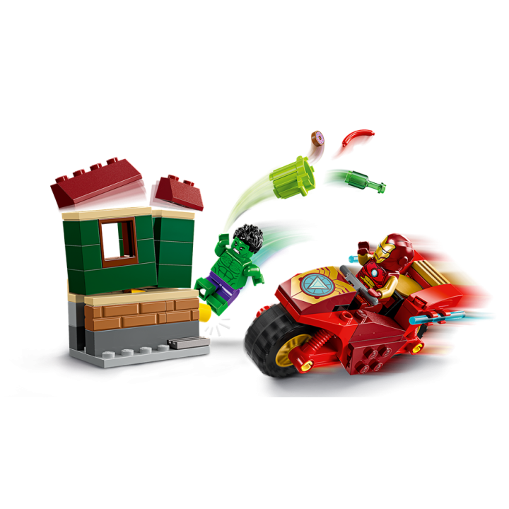 Iron Man con moto e The Hulk - Lego Marvel 76287