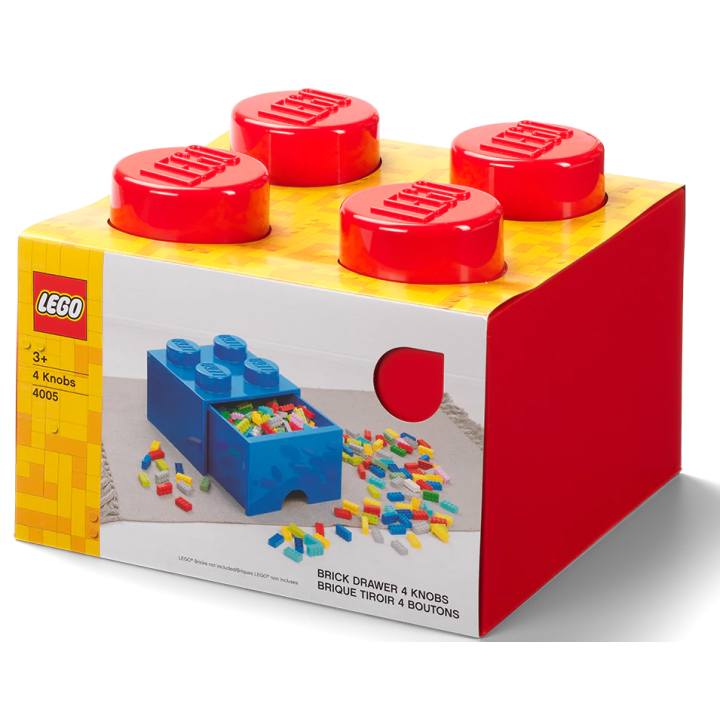Contenitore Lego Brick 4  Cassetto Medio - Rosso - Lego 4005r