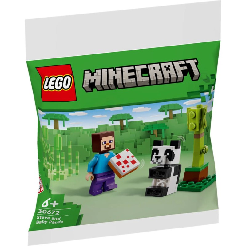 Steve e Baby Panda - Lego Minecraft 30672