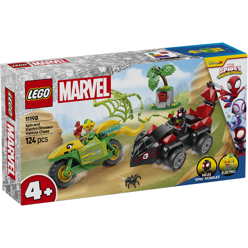 Inseguimento sui dino-veicoli di Spin ed Electro - Lego Spidey 11198