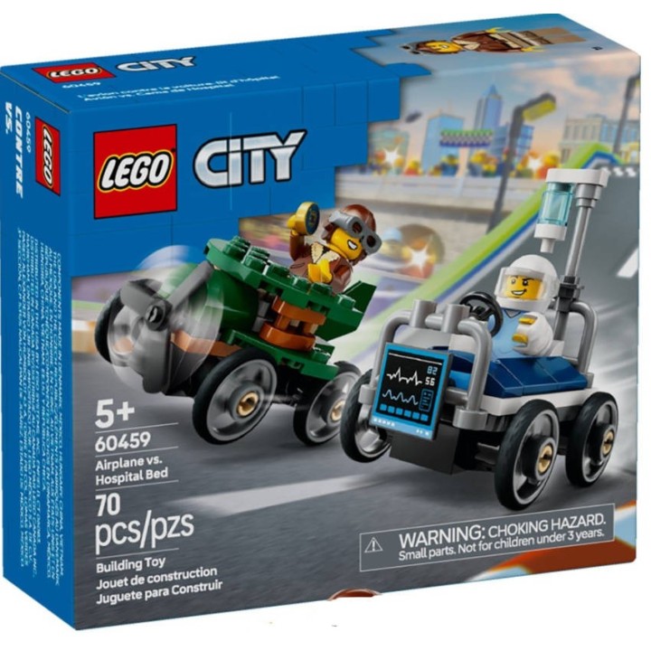 Pack veicoli da corsa: aereo contro letto d’ospedale - Lego City 60459