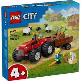Trattore agricolo rosso con rimorchio e pecore - Lego City 60461