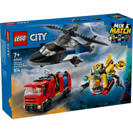 Elicottero, autopompa e sottomarino - Lego City 60462