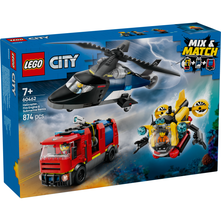 Elicottero, autopompa e sottomarino - Lego City 60462