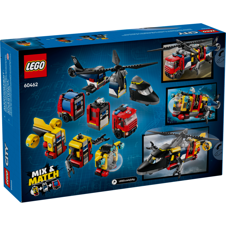 Elicottero, autopompa e sottomarino - Lego City 60462