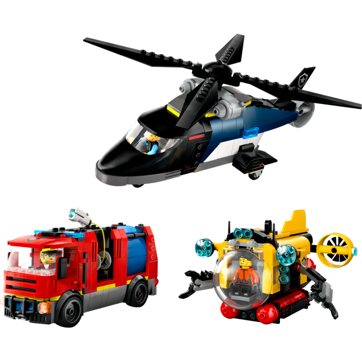 Elicottero, autopompa e sottomarino - Lego City 60462