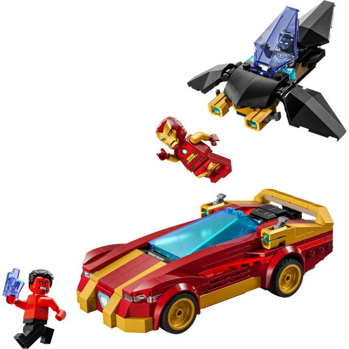 Auto di Iron Man Car e Black Panther contro Hulk rosso - Lego Marvel 76310