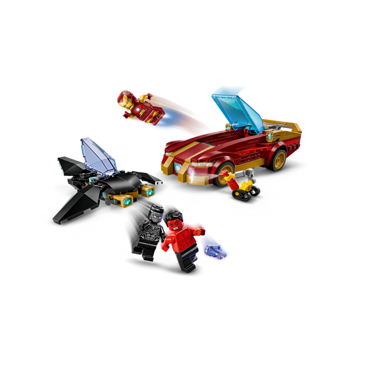 Auto di Iron Man Car e Black Panther contro Hulk rosso - Lego Marvel 76310