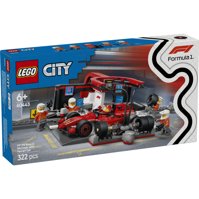 Pitstop e meccanici con monoposto Ferrari F1® - Lego City 60443