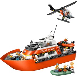 Motoscafo di soccorso ed elicottero della Guardia Costiera - Lego City 60504