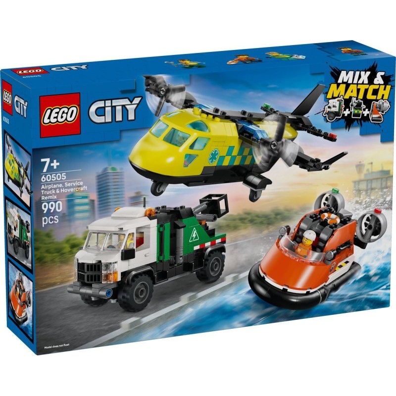 Remix aereo, camion di servizio e hovercraft - Lego City 60505