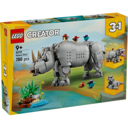 Animali selvatici: maestoso rinoceronte con uccelli - Lego Creator 31171