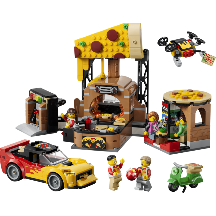 Centro di consegna pizze con veicoli - Lego City 60496
