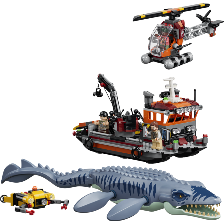 Attacco alla barca del dinosauro Mosasaurus - Lego Jurassic World 77983