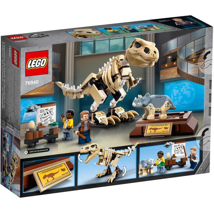 La mostra del fossile di dinosauro T. Rex - Lego Jurassic World 76940